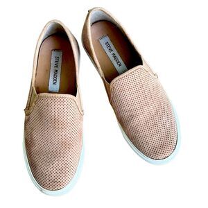 Steve Madden Taupe Perforated Slip-On Sneakers | Size 7